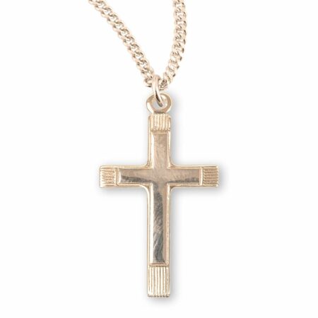 Fancy Gold Over Sterling Silver Cross