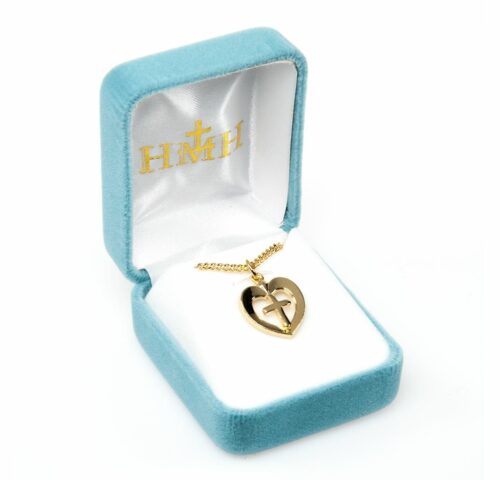 Gold Over Sterling Silver Heart with Cross - Image 3