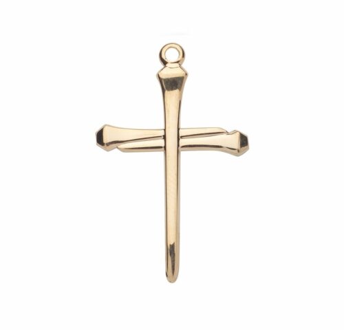 Gold Over Sterling Silver Nail Cross - Image 2