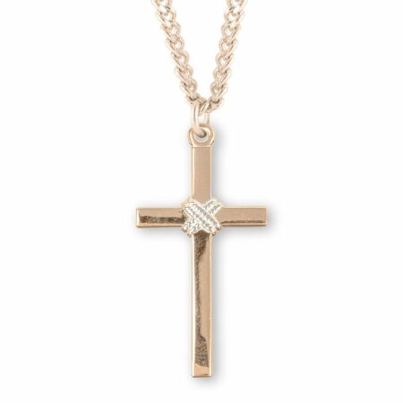 Two-Tone Gold Over Sterling Silver Cross
