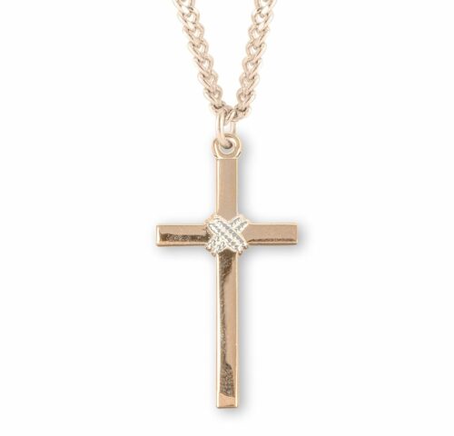 Two-Tone Gold Over Sterling Silver Cross