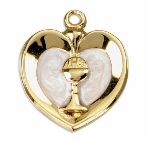 Sterling Silver White Heart with a Chalice - Image 2