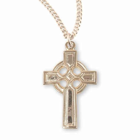Gold Over Sterling Silver Irish Celtic cross