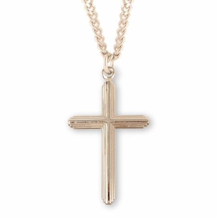 Gold Over Sterling Silver Inlay Cross