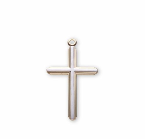 Two-Tone Gold Over Sterling Silver Inlay Cross - Image 2