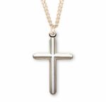Two-Tone Gold Over Sterling Silver Inlay Cross