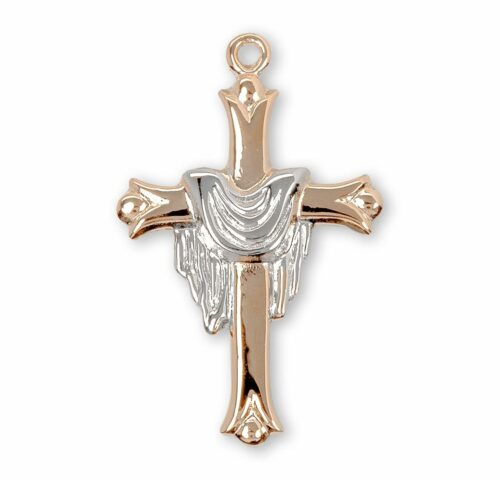 Gold Plated Cross with a Rhodium Plated Robe - Image 2