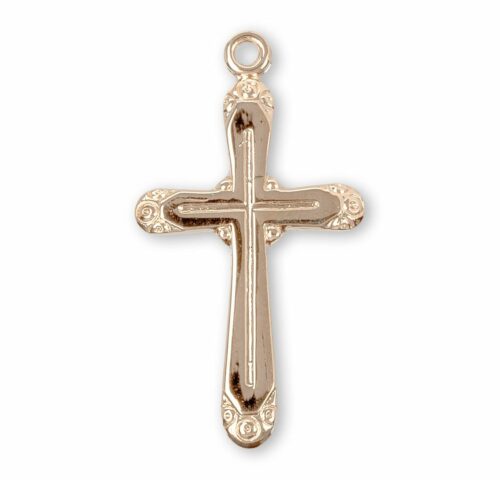 Gold Over Sterling Silver Rounded Edge Cross - Image 2