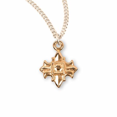 Gold Over Sterling Silver Fleur De Lis Cross
