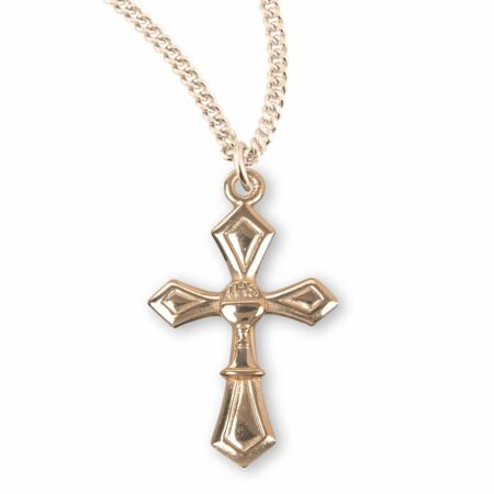 Gold Over Sterling Silver Cross with Chalice
