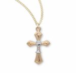 Two-tone Gold Over Sterling Silver Cross with Chalice