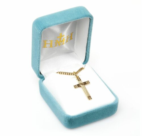 Gold Over Sterling Silver Engraved Cross - Image 3