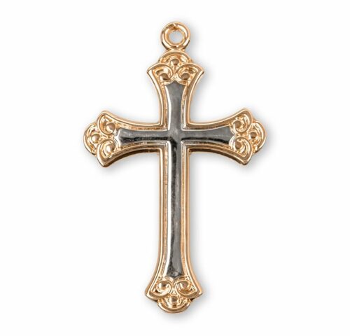Gold Over Sterling Silver Two-Tone Cross - Image 2