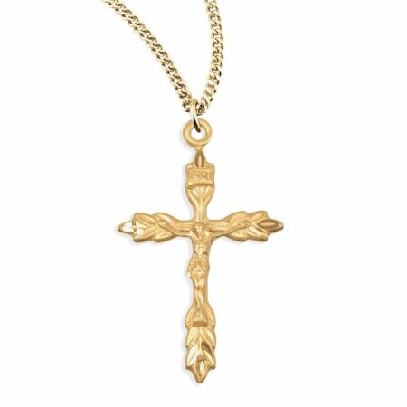 Gold Over Sterling Silver Wheat Crucifix