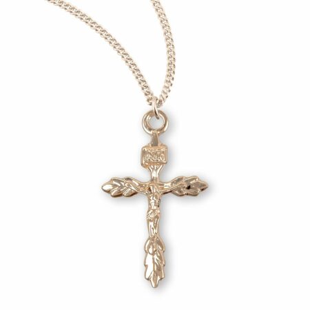 Gold Over Sterling Silver Wheat Crucifix