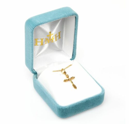 Gold Over Sterling Silver Wheat Crucifix - Image 3