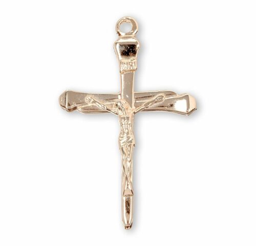 Gold Over Sterling Silver High Polished Crucifix - Image 2