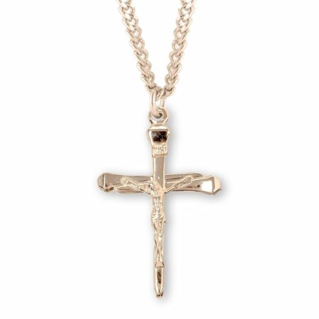 Gold Over Sterling Silver High Polished Crucifix
