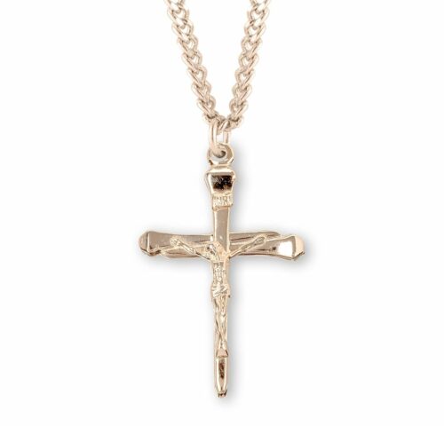 Gold Over Sterling Silver High Polished Crucifix
