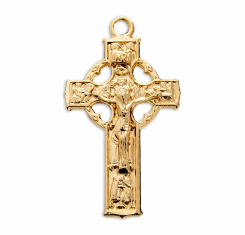 Gold Over Sterling Silver Celtic Crucifix - Image 2