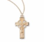 Gold Over Sterling Silver Celtic Crucifix