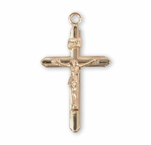 Stream Lined Gold Over Sterling Silver Crucifix - Image 2
