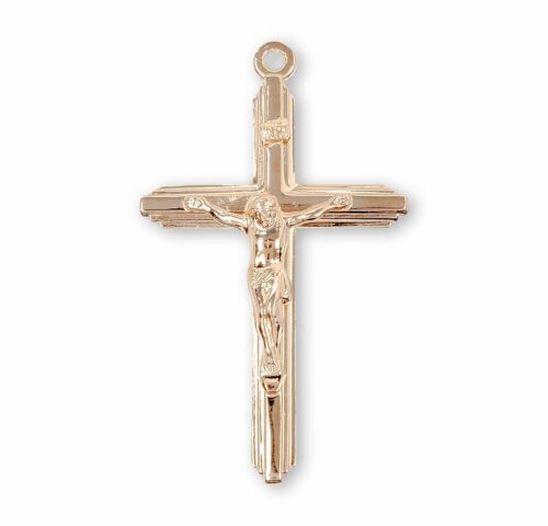 Inlayed Gold Over Sterling Silver Crucifix - Image 2