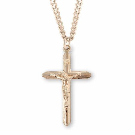 Inlayed Gold Over Sterling Silver Crucifix
