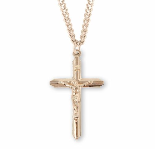 Inlayed Gold Over Sterling Silver Crucifix