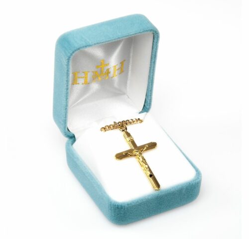 Inlayed Gold Over Sterling Silver Crucifix - Image 3