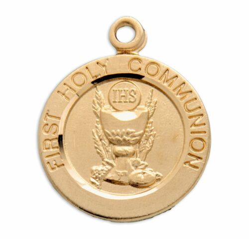 Gold Over Sterling Silver First Holy Communion Pendant - Image 2