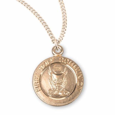 Gold Over Sterling Silver First Holy Communion Pendant
