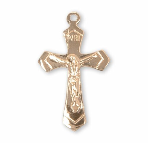 Gold Over Sterling Silver High Polished Crucifix - Image 2