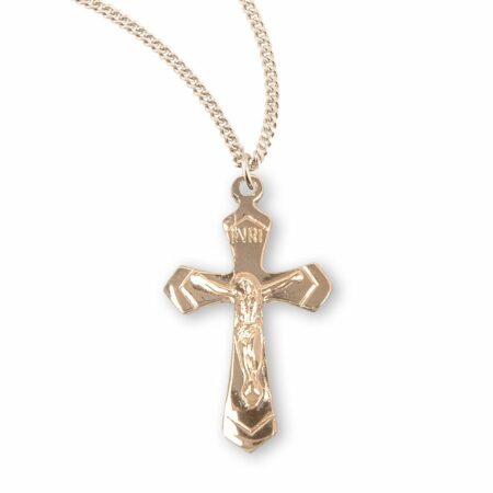 Gold Over Sterling Silver High Polished Crucifix