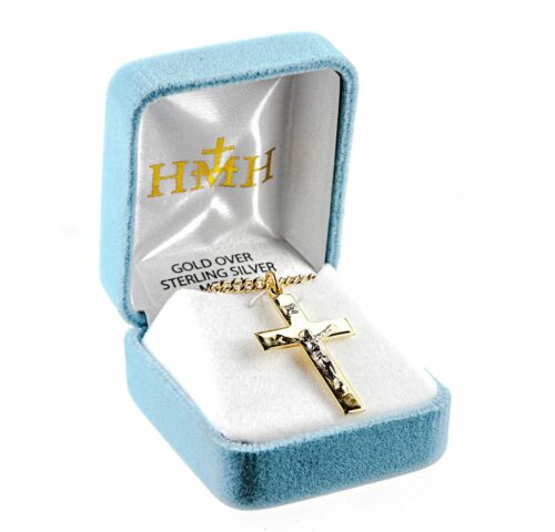 Gold Over Sterling Silver Two Toned Crucifix - Image 3