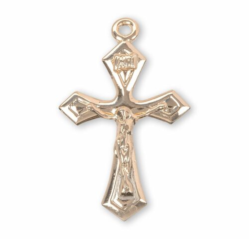 Pointed Tapered Gold Over Sterling Silver Crucifix - Image 2
