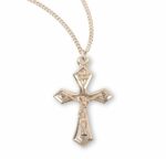 Pointed Tapered Gold Over Sterling Silver Crucifix