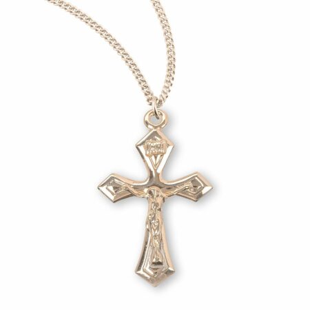 Pointed Tapered Gold Over Sterling Silver Crucifix