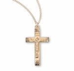 Flower Tipped Gold Over Sterling Crucifix
