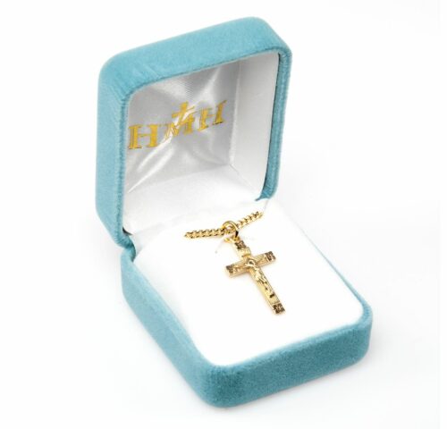 Flower Tipped Gold Over Sterling Crucifix - Image 3