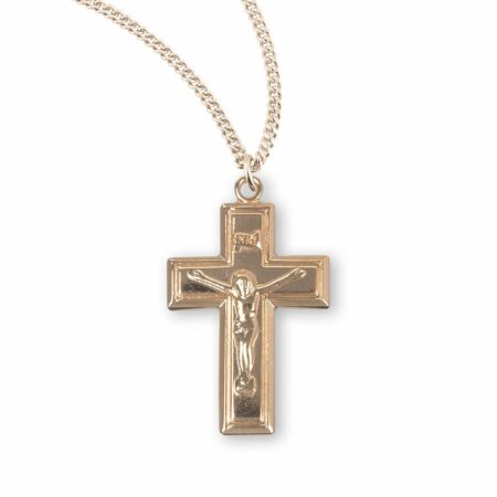 Gold Over Sterling Silver High Polished Crucifix