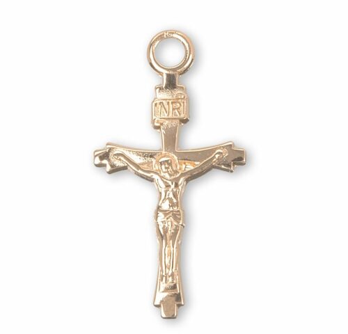 Flare Tipped Gold Over Sterling Silver Crucifix - Image 2
