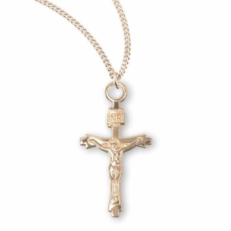 Flare Tipped Gold Over Sterling Silver Crucifix