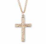 Art Deco Style Gold Over Sterling Silver High Polished Crucifix