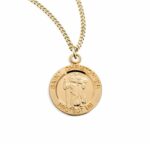 Patron Saint Christopher Round Gold Over Sterling Silver Medal