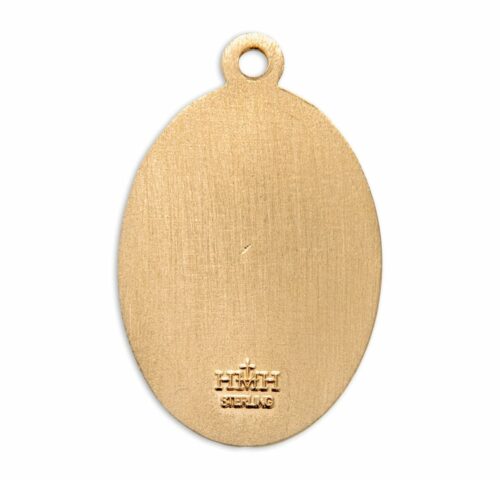 Patron Saint Christopher Oval Gold Over Sterling Silver Medal - Image 3