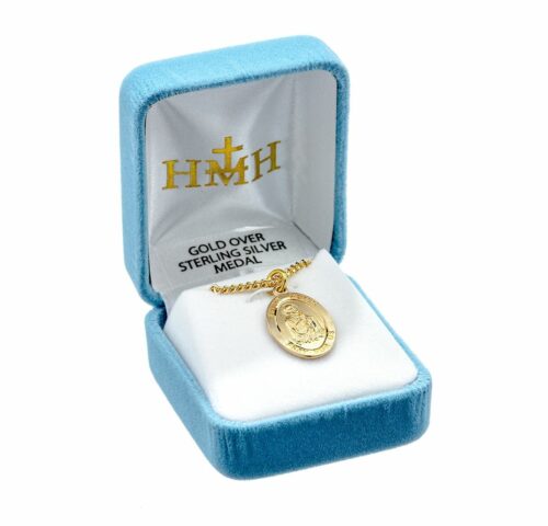 Patron Saint Peter Oval Gold Over Sterling Silver Medal - Image 3