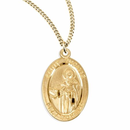 Patron Saint Thomas Oval Gold Over Sterling Silver Medal