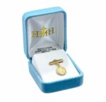 Gold Over Sterling Silver Saint Benedict Medal on a Bar Pin