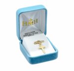Gold Over Sterling Silver Baby Crucifix on a Bar Pin